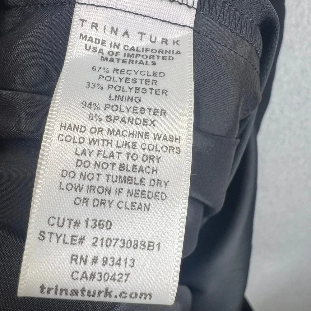 Trina Turk Shift Dress Women M Black Cowl Back Sleeveless Mini EUC